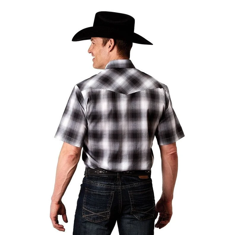 Warm Wear Comfortable Jeans Roper Western Shirt Mens S/S Plaid Snap Black 01-002-0101-3005 BL Warm Wear Comfortable Jeans Roper Western Shirt Mens S/S Plaid Snap Black 01-002-0101-3005 BL