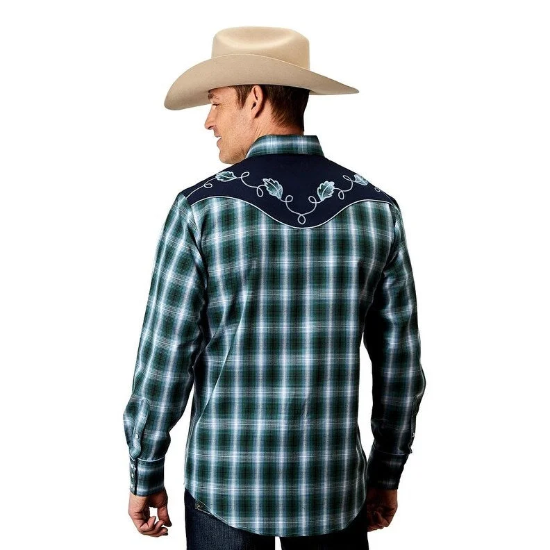 Comfortable Knitwear Simple Shirts Roper Western Shirt Mens Snap L/S Plaid Blue 01-001-0024-3000 BU Comfortable Knitwear Simple Shirts Roper Western Shirt Mens Snap L/S Plaid Blue 01-001-0024-3000 BU