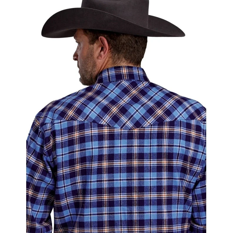 Urban Style Basic Hoodies Roper Western Shirt Mens Tall L/S Flannel Blue 03-001-0722-1701 BU Urban Style Basic Hoodies Roper Western Shirt Mens Tall L/S Flannel Blue 03-001-0722-1701 BU