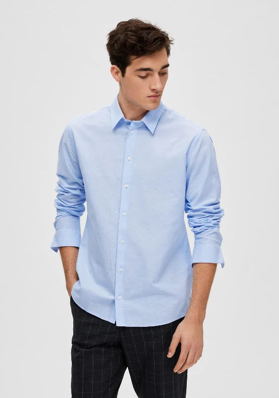 Everyday Apparel Casual Suits Selected Homme Classic Linen Shirt, Cashmere Blue
