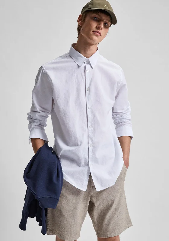 Smart Tops Stylish Casuals Selected Homme Classic Linen Shirt, White