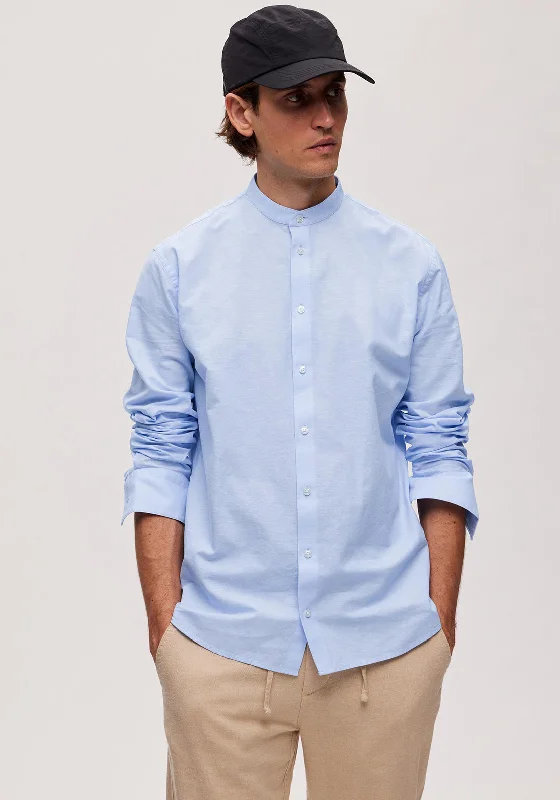 Everyday Jackets Sporty Hoodies Selected Homme Linen Grandad Collar Shirt, Cashmere Blue Everyday Jackets Sporty Hoodies Selected Homme Linen Grandad Collar Shirt, Cashmere Blue
