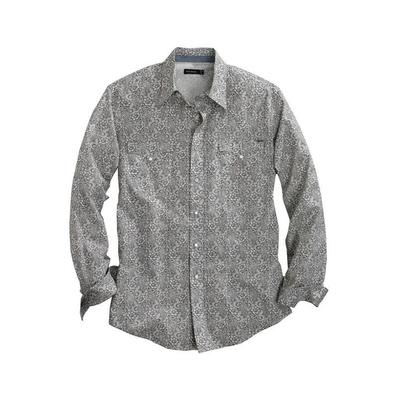 Comfy Suits Relaxed Tops Tin Haul Western Shirt Mens L/S Floral Gray 10-001-0064-0215 GY Comfy Suits Relaxed Tops Tin Haul Western Shirt Mens L/S Floral Gray 10-001-0064-0215 GY