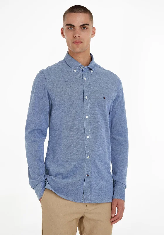Relaxed Layers Smart Sweaters Tommy Hilfiger 1985 Pique Slim Fit Shirt, Ultra Blue