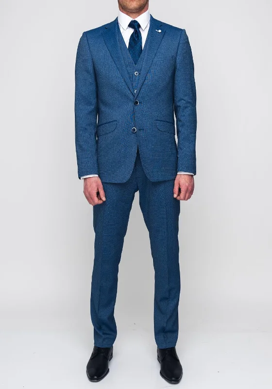 White Label Tapered Fit Three Piece Suit, Blue