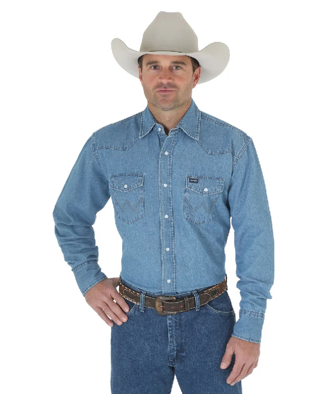 Wrangler Authentic Western Shirt - Stonewash Blue