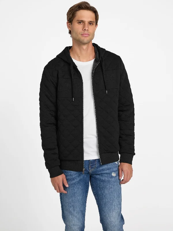 Soft Materials Winter Fashion Ace Quilted Zip Hoodie