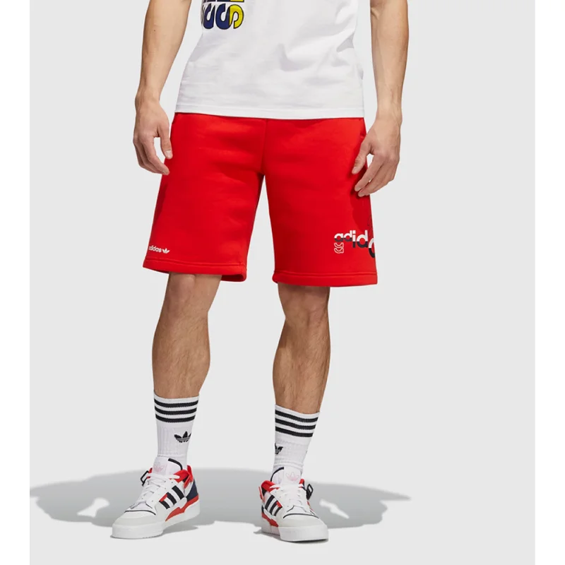 Street Fashion Versatile Tops Adidas Logo Play Shorts Red  H31326 Men's