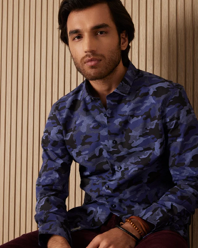 Outdoor Gear Sporty Accessories Camo Printed Shirt - Blue
