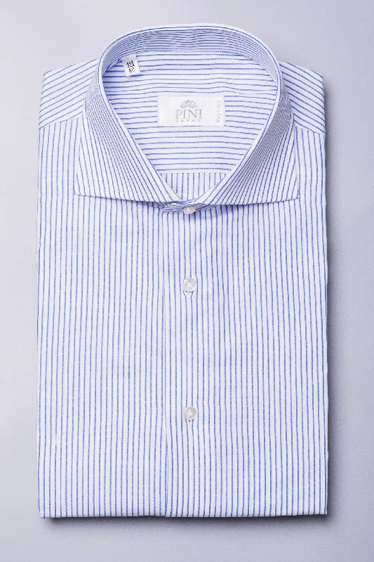 Relaxed Denim Trendy Footwear Avio Striped Shirt - Made in Italy
