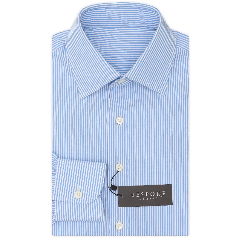 Sport Chic Athletic Pants BESPOKE ATHENS Handmade Blue Striped Poplin Cotton Dress Shirt NEW Sport Chic Athletic Pants BESPOKE ATHENS Handmade Blue Striped Poplin Cotton Dress Shirt NEW