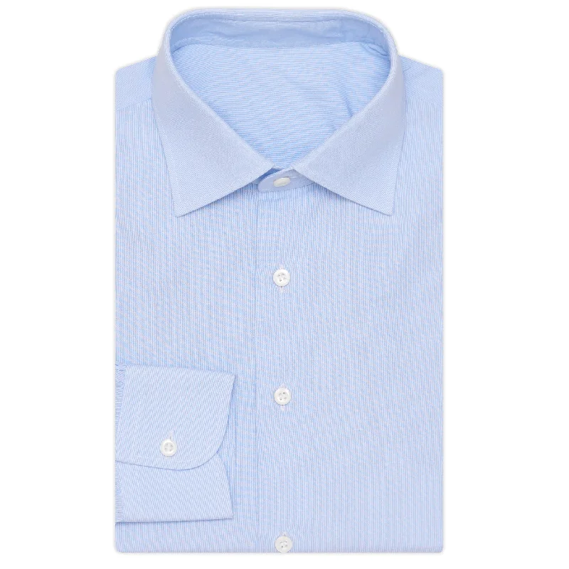 Active Comfort Comfort Jeans BESPOKE ATHENS Handmade Light Blue Hairline Striped Cotton Shirt NEW Slim Fit Active Comfort Comfort Jeans BESPOKE ATHENS Handmade Light Blue Hairline Striped Cotton Shirt NEW Slim Fit