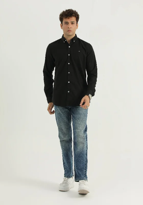 Modern Casuals Trendy Shirts Black Plain Shirt