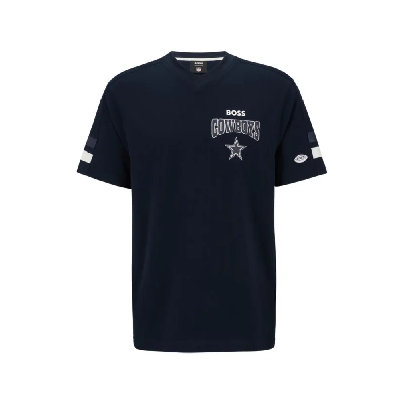 Comfy Outerwear Cozy Pants BOSS x NFL cotton-blend T-shirt with collaborative branding Comfy Outerwear Cozy Pants BOSS x NFL cotton-blend T-shirt with collaborative branding