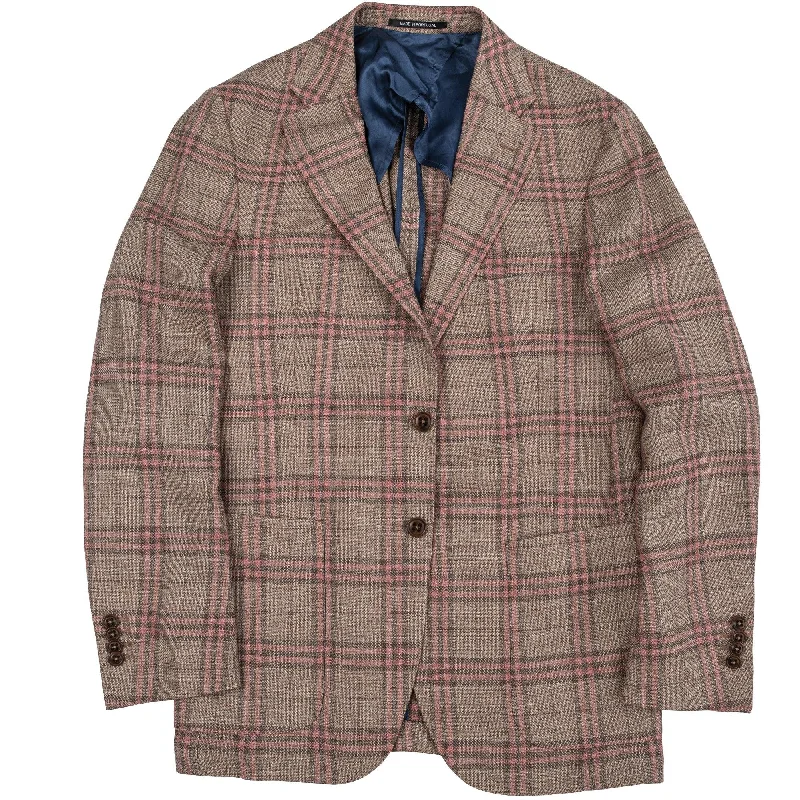 Comfy Styles Modern Footwear Brown/Red Plaid Sport Coat