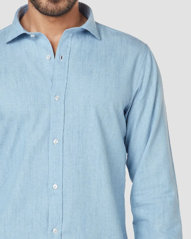 Cozy Pants Casual Jackets Denim Shirt - Light Blue