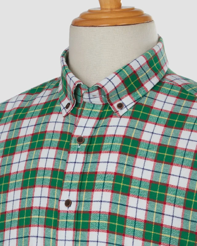 Active Essentials Warm Hoodies Flannel Checked Shirt - Green