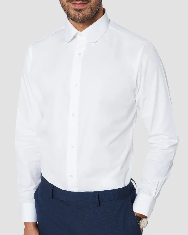 Flexible Wear Everyday Footwear Soktas Poplin Shirt - White
