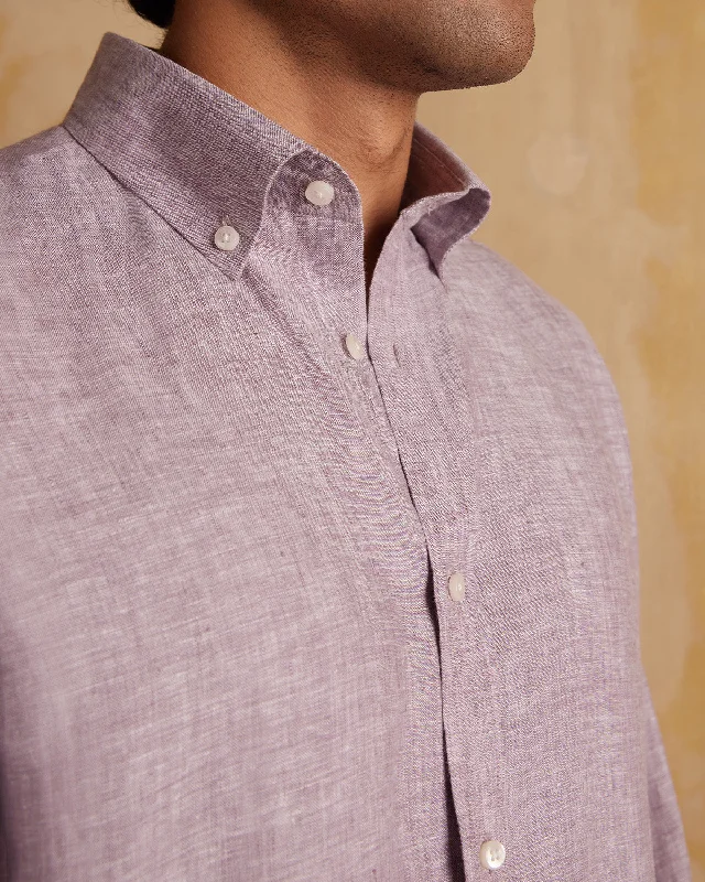 Stylish Looks Comfortable Sweaters Soft Washed Linen Shirt - Deep Purple