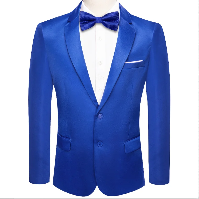 Sporty Trends Practical Outfits Blue Men's Suit Jacket Slim Fit Coat-XX-1055