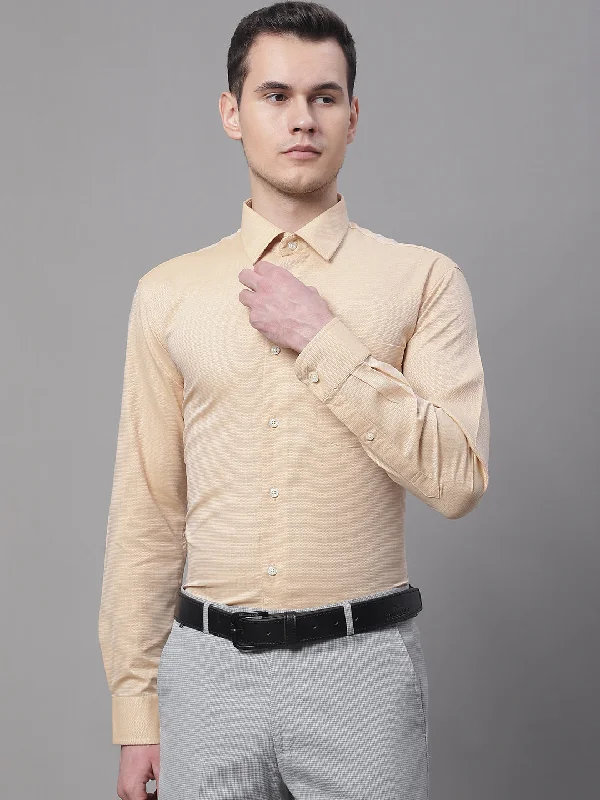 Stylish Tops Classic Pieces Men's Light Yellow Formal Self textured Full Sleeve Shirt Stylish Tops Classic Pieces Men's Light Yellow Formal Self textured Full Sleeve Shirt