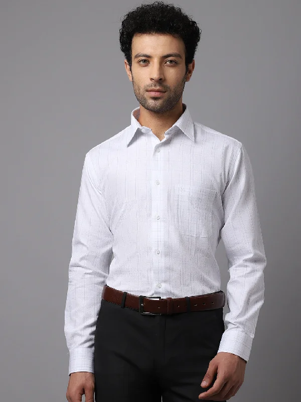 Cool Jackets Comfortable Wardrobe Men's White Formal Medium Checks Full Sleeve Shirt Cool Jackets Comfortable Wardrobe Men's White Formal Medium Checks Full Sleeve Shirt