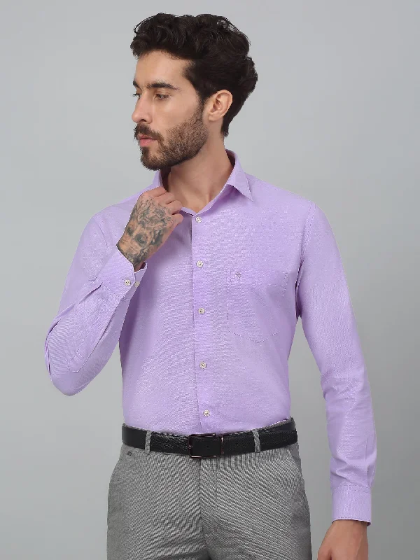 Smart Casual Wear Classic Shorts Men's Light Purple Formal Self Textured Full Sleeve Shirt Smart Casual Wear Classic Shorts Men's Light Purple Formal Self Textured Full Sleeve Shirt
