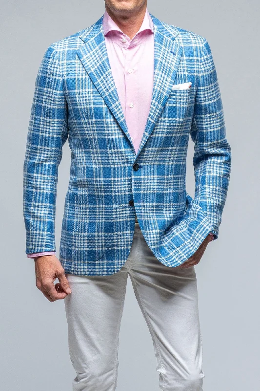 Easy Fit Sporty Hoodies Cassis Blue and White Check