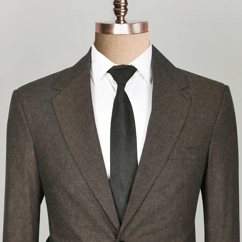 Chocolate Brown Linen Performance Blazer