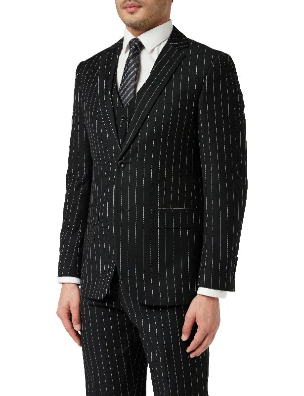 Easy Pants Stylish Accessories CLASSIC BLACK WHITE PINSTRIPE JACKET