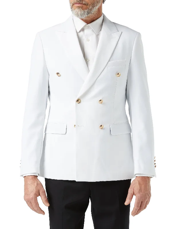 Urban Gear Premium Pants DOUBLE BREASTED GOLD BUTTON WHITE JACKET