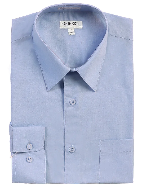 Versatile Wardrobe Cool Shorts Men's Long Sleeve Shirt, Light Blue