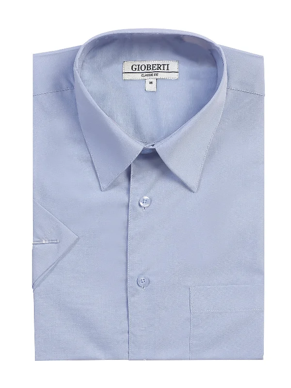 Flexible Wear Smart Tops Men's Short Sleeve Shirt, Blue
