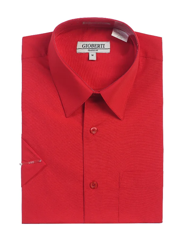 Simple Comfort Stylish Hoodies Men's Short Sleeve Shirt, Red