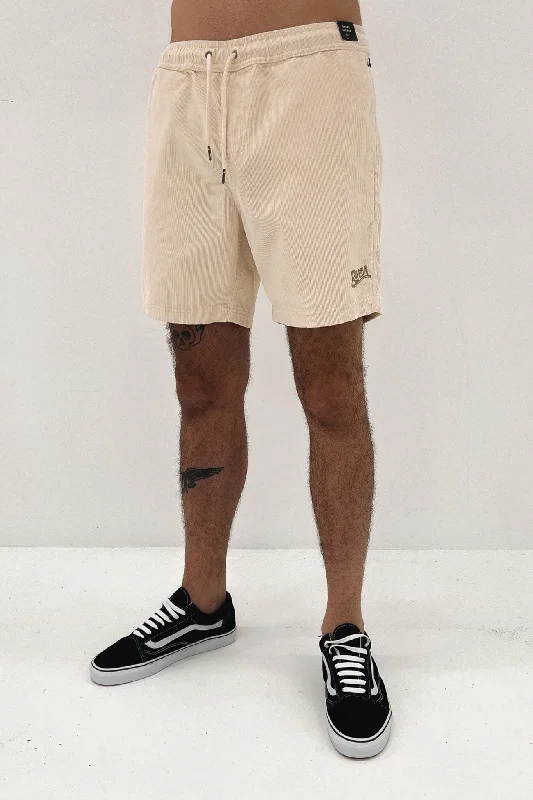 Relaxed Denim Casual Shorts Escape Cord Elastic Logo Short Bleached