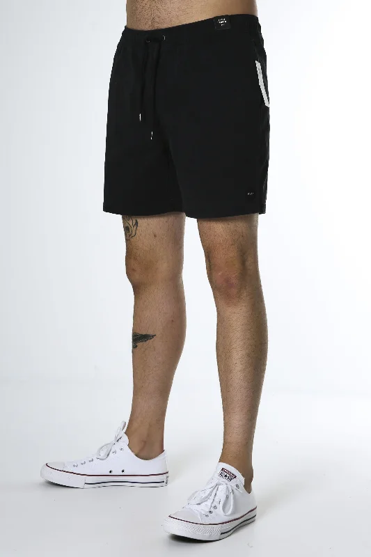 Versatile Knitwear Stylish Hoodies Escape Elastic Short Black