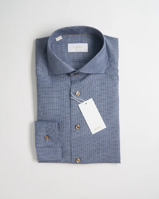 Lightweight T-shirts Trendy Hoodies Blue Houndstooth Merino Wool Contemporary Shirt Lightweight T-shirts Trendy Hoodies Blue Houndstooth Merino Wool Contemporary Shirt
