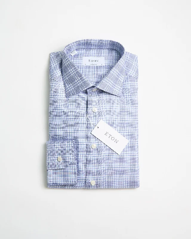Cool Jackets Practical Jackets Blue King Twill Check Contemporary Shirt