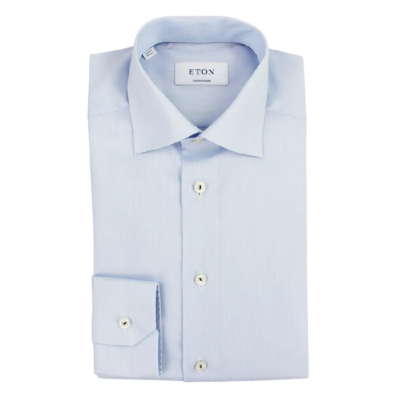 Soft Jackets Functional Shirts Eton - Contemporary Fit Textured Shirt in Blue