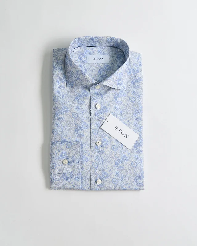Functional Tops Simple Jackets Light Blue Micro Floral Signature Twill Contemporary Shirt Functional Tops Simple Jackets Light Blue Micro Floral Signature Twill Contemporary Shirt