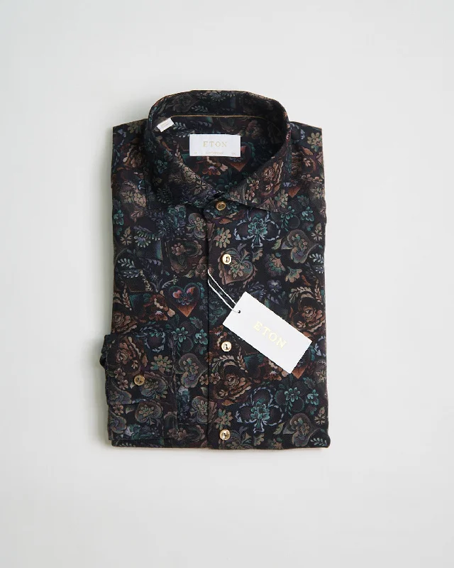 Trendy Styles Urban Sweaters Midnight Floral Merino Wool Contemporary Shirt