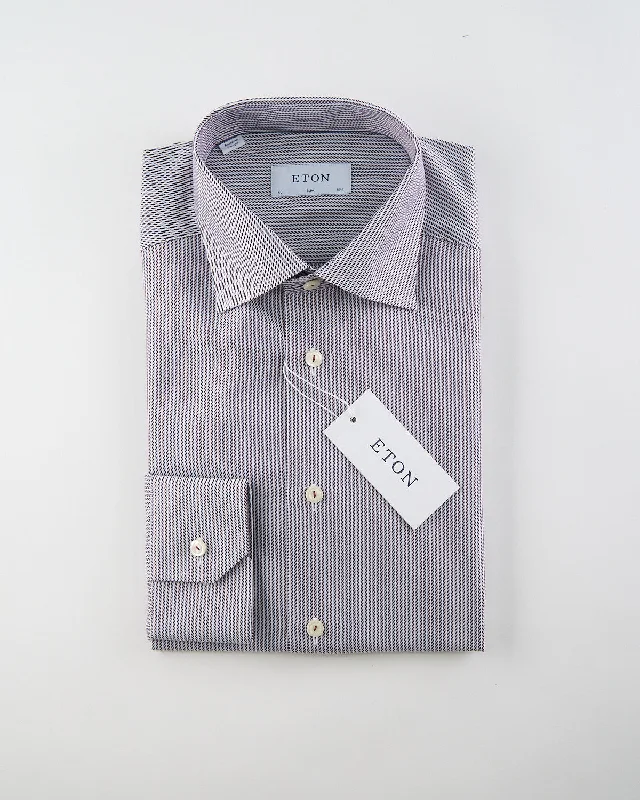 Trendy Apparel Smart Sweaters Red Striped Signature Twill Slim Shirt