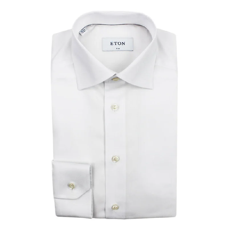 Classic Pieces Everyday Jackets Eton - Slim Fit Self Woven Shirt in White