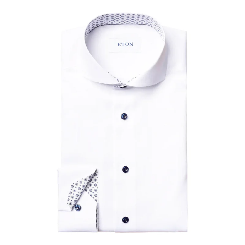 Relaxed Activewear Athletic Tops Eton - Super Slim Fit Shirt in White