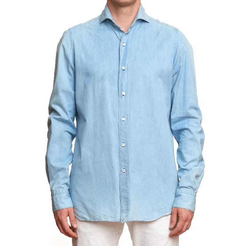 Functional Wear Relaxed Footwear FINAMORE for BRAUN Light Blue Denim Shirt EU L US 16.5 Xtra Long Functional Wear Relaxed Footwear FINAMORE for BRAUN Light Blue Denim Shirt EU L US 16.5 Xtra Long