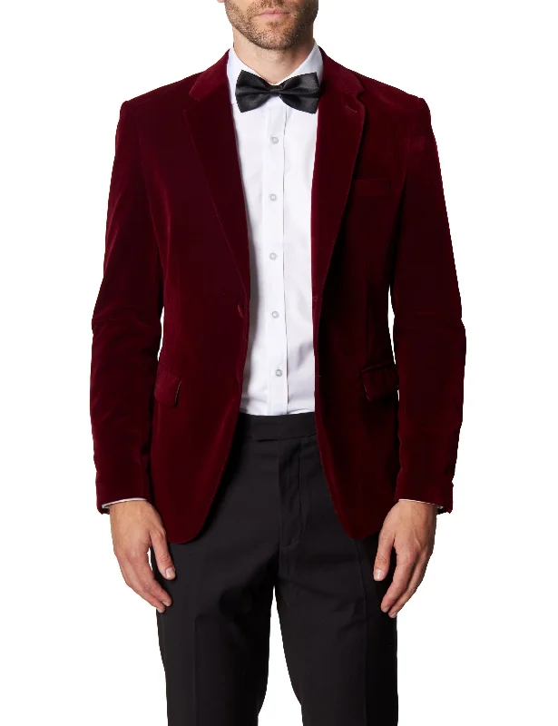 Comfy Styles Sporty Bottoms GARY- MAROON VELVET BLAZER