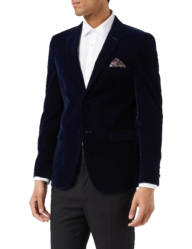 Soft Jackets Warm Pants GARY- NAVY VELVET BLAZER