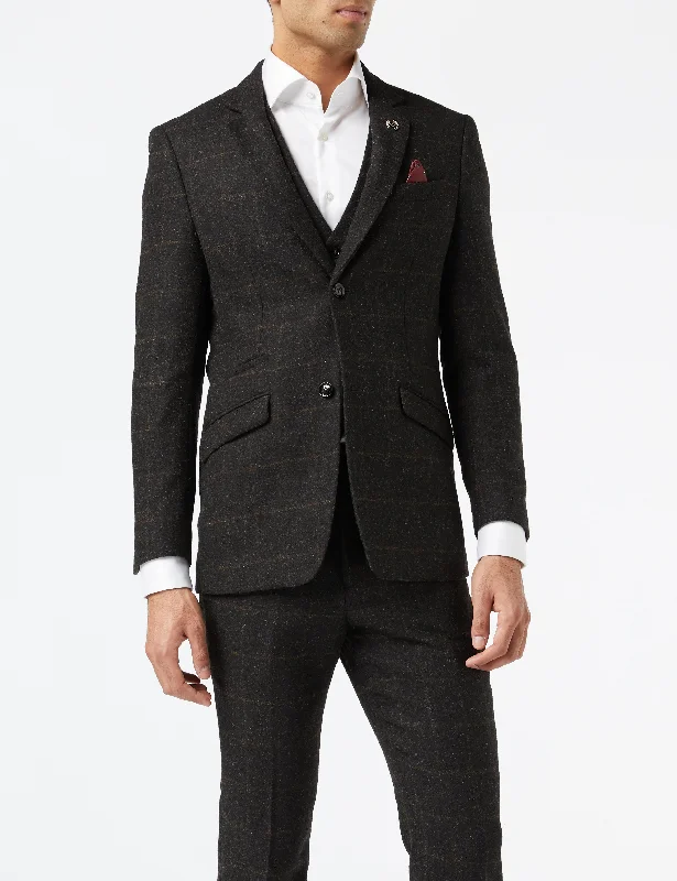 Active Comfort Everyday Jackets HERRINGBONE TWEED GREY BLACK CHECK JACKET & WAISTCOAT Active Comfort Everyday Jackets HERRINGBONE TWEED GREY BLACK CHECK JACKET & WAISTCOAT