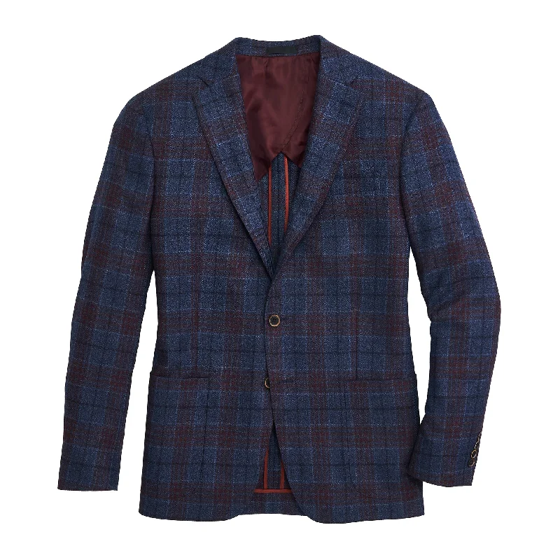 Comfy Suits Functional Shirts Loro Piana Horizon Plaid Sport Coat - Blue Horizon