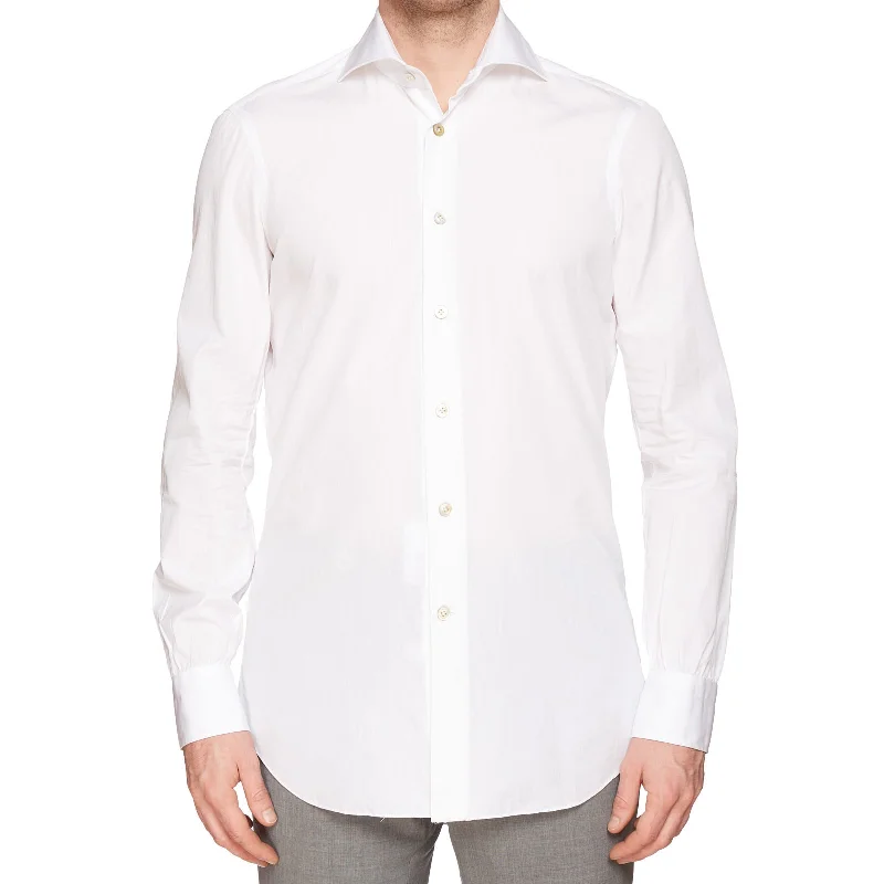 Easy Fit Classic Pants KITON Napoli Handmade Bespoke White Cotton Poplin Dress Shirt EU 39 NEW US 15.5 Easy Fit Classic Pants KITON Napoli Handmade Bespoke White Cotton Poplin Dress Shirt EU 39 NEW US 15.5